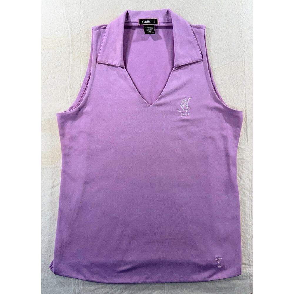 GOLFTINI LISA POLO, SIZE: Medium Lilac Purple Sleeveless Tank
